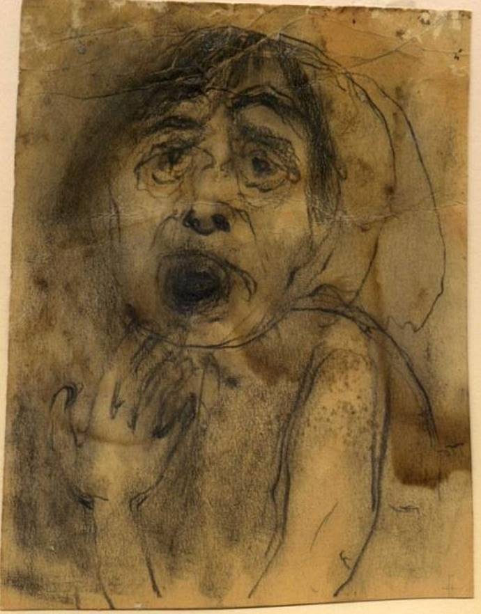 Halina Ołomucka, Nie zabijaj mojej matki..., ok. 1942, ołówek, papier